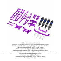 1/14 Scale Car Parts Adjustable Tie Rods Aluminum RC Car Parts Set Easy Installation Metal Chassis System Kit