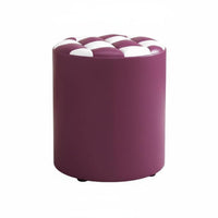 Modern Design Upholstered Round Ottoman paddinged Seat Low Stool adaptable Footstool space-saving Size for Children, Families, residents, Living Room, Entryway, Bedroom, Home Office