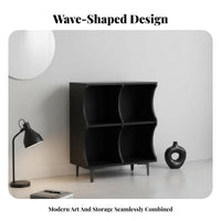 Wavy Shape adaptable Wave-Top Cabinet open Combination Storage Shelf Multi-Purpose Use Cube Organizer Stackable Design for Students, Homeowners, Renters, Bedroom, Living Room, Office, Closet