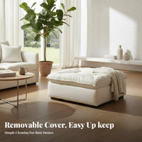 Removable and cleanable Cover puffy Sofa Plush Comfort Unstructured Sectional Chaise Minimalist aesthetic Living Room Furniture Lowsilhouette Design for Homeowners, Apartment Dwellers, Young Adults, Lounge Area, Studio, Bedroom, Playroom