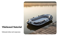 Inflatable Fishing Boat Thickened Material Heavy Duty Inflatable Boat Wear-Resistant Foldable Dinghy for Anglers, Fishers, Lakes, Beach, Camping Trips