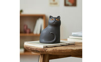 Cement Cat Figurine Home Concrete Cat Statue Realistic Sculpture for Desk