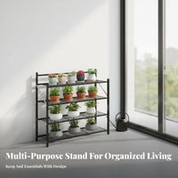 Floor-Standing Multi-Tier Step Stand Ladder Design three-tier Stepped Shelf Freestanding Plant Rack Indoor & fullydoor Use for Gardeners, Homeowners, Decorators, Balcony, Living Room, Patio, Porch