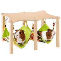 Wooden Hamster Hammock Pet Cage Landscaping Tool Double Hammock Guinea Pig Entertainment Habitat Hideout