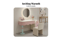 comprehensive Design Integrated Vanity and Drawer Chest Cream aesthetic Aesthetic Makeup Vanity with Side Cabinet Space-Saving Dressing Table long-lasting Construction for Small Apartment Residents, Women, Young Adults