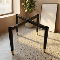 Carbon Steel Cross-Braced Chair Base Tapered Legs Metal Chair Base Frame Mounting Sleeves Furniture Part Support Supports