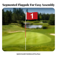 Golf Flagstick Set Practice Tool 3-Section Golf Pin Easy Assembly Putting Pin Flag for Beginners, Kids, Backyard