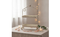 Two-Tier Tray Stand Distressed Tiered Tray Stand Rustic for Decorators, , Entryway