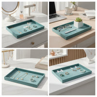 Rectangular Velvet Jewelry Tray Shallow Jewelry Organizer Tray Open-Top Soft for Drawer, Dresser, Vanity