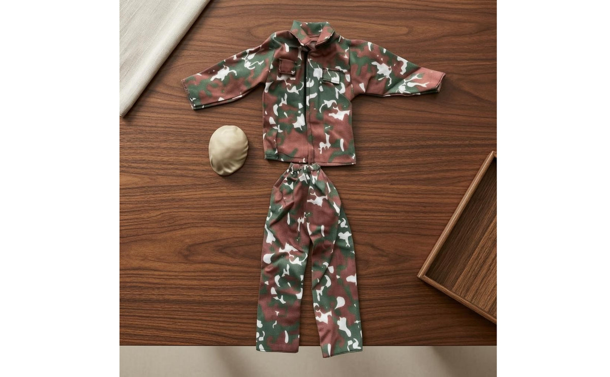 Matching Set Jacket and Pants Front Closure Outfit Stitched Construction Long Sleeve Foliage Pattern Print Jacket Head Covering Included