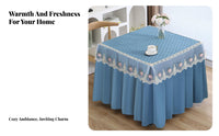Dustproof Heater Table Cover Elegant Design Square Table Skirt Versatile Decor for Mahjong Players, Home Decorators, Kitchen, Party, Wedding