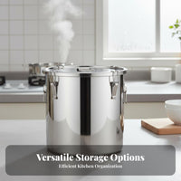 Sealed Metal Rice Bin Humidity-Resistant-Resistant Stainless Steel Airtight Canister Rust-Resistant Stainless Steel Storage Canister for Restaurant