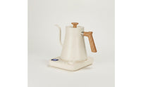 Keep Warm Gooseneck Electric Kettle Wood Grain Appliance Digital Display for Baristas