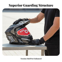 Full Face Adventure Helmet Dense Impact-Absorbing Liner Unpaved Full Face Helmet Shell Construction Guarding Headwear for Street Riding