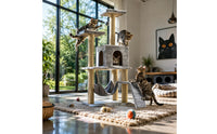 Hanging Sling Multi-Level Feline Tree Side Ramp Feline Climbing Tree Elevated Platforms Pet Furniture Sisal Rope