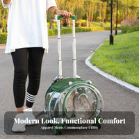 Breathable adaptable dome viewing port Pet Trolley Telescopic Handle Wheeled dome transport tri-function Design Cat spinepack Multiple Ventilation Holes for Small Dog Owners, Travelers, Travel, animal clinic Visits, Outdoor, Camping
