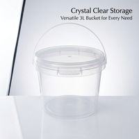 3L Storage Container with Lid and Carry Handle, Clear PP Bucket for Household and Garden Use, Multipurpose Storage Bin with Secure Lid