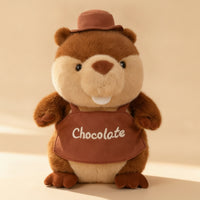 Stuffed Toy with Apron Cuddly Stuffed Figure with Hat Doll Embroidered Ornament Freestanding for Children, Playroom, Nursery