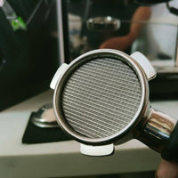 Food Grade Stainless Steel Espresso Water Distribution Screen Improves Extraction Espresso Puck Screen Keeps Group Head Clean Metal Coffee Filter Disc Reusable for Baristas, Cafe