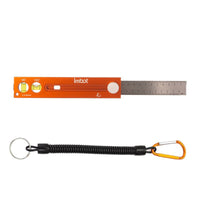 Multifunctional Aluminum Alloy Marking Ruler with Level, Portable Pocket Ruler, Retractable, Woodworking Positioning Tool