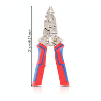 Replaceable Blade Folding Electrician Pliers Textured Grip Voltage Tester Pliers Compact Foldable Wire Stripper Portable for Electricians