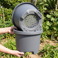 Plant Pots with Drainage Holes and Raised Feet, Resin Garden Plants Containers with Plant Trays and Drip Tray, Heavy Duty Indoor Floor Standing