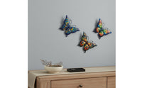 3 Pieces Steel Butterfly Wall Decor Lifelike Butterfly Wall Art Rust-Resistant Garden Fence Decoration for Gardeners