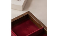 Jewelry Tray with Velvet Lining Minimalist Wood Grain Jewelry Organizer Wooden for Vanity, Dresser