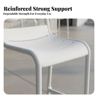 Indoor & Outdoor Use Plastic Bar Stool with Backrest Long-Lasting Modern Bar Stool Wear-Resistant Minimalist High Chair Sturdy Construction for Cafe Owners, Homeowners, Adults, Patio, Restaurant, Home