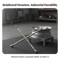 Labor Saving Universal Cross Socket Wrench Extended Length 4 Way Cross Wrench Heavy Duty for Roadside Emergency