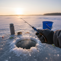 Chameleon Ice Fishing Rod Set with Mini Portable Reel for Winter Fishing