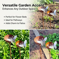 Decorative Garden Stakes, Metal Garden Art for Outdoor Decor, Painted Iron Cat Metal Garden Stakes, Yard Art Lawn Decorations