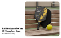 Fiberglass Pickleball Paddle Set Anti-Slip Grip Hexagonal Center Pickleball Paddles Wide Sweet Area USAPA Approved for Beginners