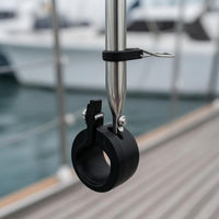 Rail-Mounted Flagpole Nylon Components Stainless Steel Flagpole Flag Pole Clip Bracket Silver