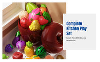 Fruit & Vegetable Cutting Toy, Pretend Kitchen Set, Fruit Storage, Simulation, Kids, Early Learning