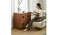 Storage Cabinet with Compartments Solid Wood Modular Cabinet Oak Square Storage Organizer for Living Room, Bedroom, Reading Corner