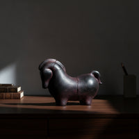Horse Figurine Imitation Jade Horse Sculpture Stone-Like for Tabletop, Office