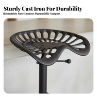 mechanical design Adjustable Saddle Stool Vintage Design Backless Saddle Stool rotating Function Counter Chair With Footrest for Bar Owners, Homeowners, Adults, Coffee Shop, Restaurant, Kitchen, Dining Room