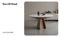 Expandable Square-to-Round Extendable Table Minimalist design Extendable Table with Chairs Space-Saving Dining Room Set Sintered Stone Top for Apartment Dwellers, Families, Homeowners, Small Spaces, Home