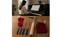 7 Pieces Piano Tuning Tool Kit with Pouch Easy to Use Piano Tuning Kit Professional for Students, Practice Rooms