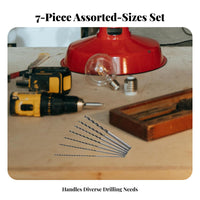 7 Pieces High Hardness 300mm Wood Drill Bit Set Fast Cutting 300mm Brad Point Long-Lasting for Woodworkers, Furniture Making, Workshop
