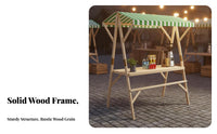 Easy Assembly Solid Wood Display Cart Sturdy Triangular Frame Design Foldable Wooden Vendor Stand High Load Capacity Foldable Market Stall for Small Business Owners, Artisan S, Caterers, Night Markets, Street Fairs, Temporary Shops, Backyard Parties
