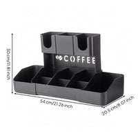 Coffee Bar Organizer Matte Finish Divided Storage Rack Open Multi Section Open designCompartment