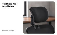 Ergonomic Design Office Chair Headrest Attachment Height Adjustable Clamp-on Headrest Drillno-Drill Installation Neck Support Breathable Mesh for Students, Gamers, Prolonged Sitting, Study Room, Gaming Setup