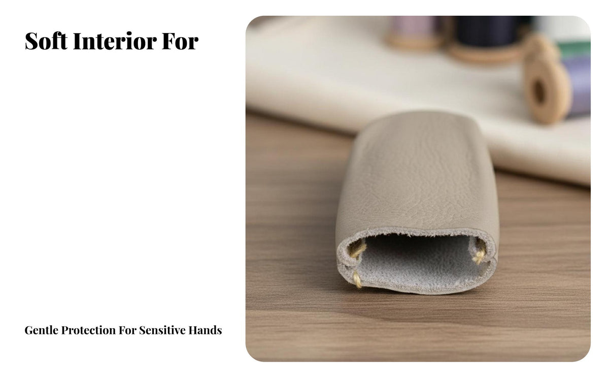 Heat-Insulated Cowhide Finger Cot Puncture-Proof Leather Finger Protector Reusable for Crafters, Artisans, Polishing, Crafting, Workshop