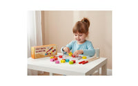 Threading Toy with Pattern Cards Fruit-Themed Lacing Toy with Cards Educational Wooden Threading Beads for Kids, Early Learning