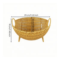 Imitation Rattan Basket Decorative Handwoven Basket Water-resistantResistant for Tabletop, Living Room