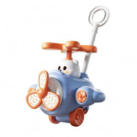 Cartoon Style Push Along Airplane Colorful Airplane Push Toy Plastic Kids Plaything Wheeled for Children