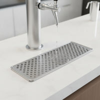 Stainless Steel Beer Spillage Tray Low-Profile Spillage Tray with Lotus Pattern Polished Easy to Clean for Kegerator