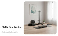 Heavy Duty Barbell and Plate Storage Rack Stable Base Weight Plate and Bar Holder Space Saving Design Standard Weight Storage Rack Long-Lasting Construction